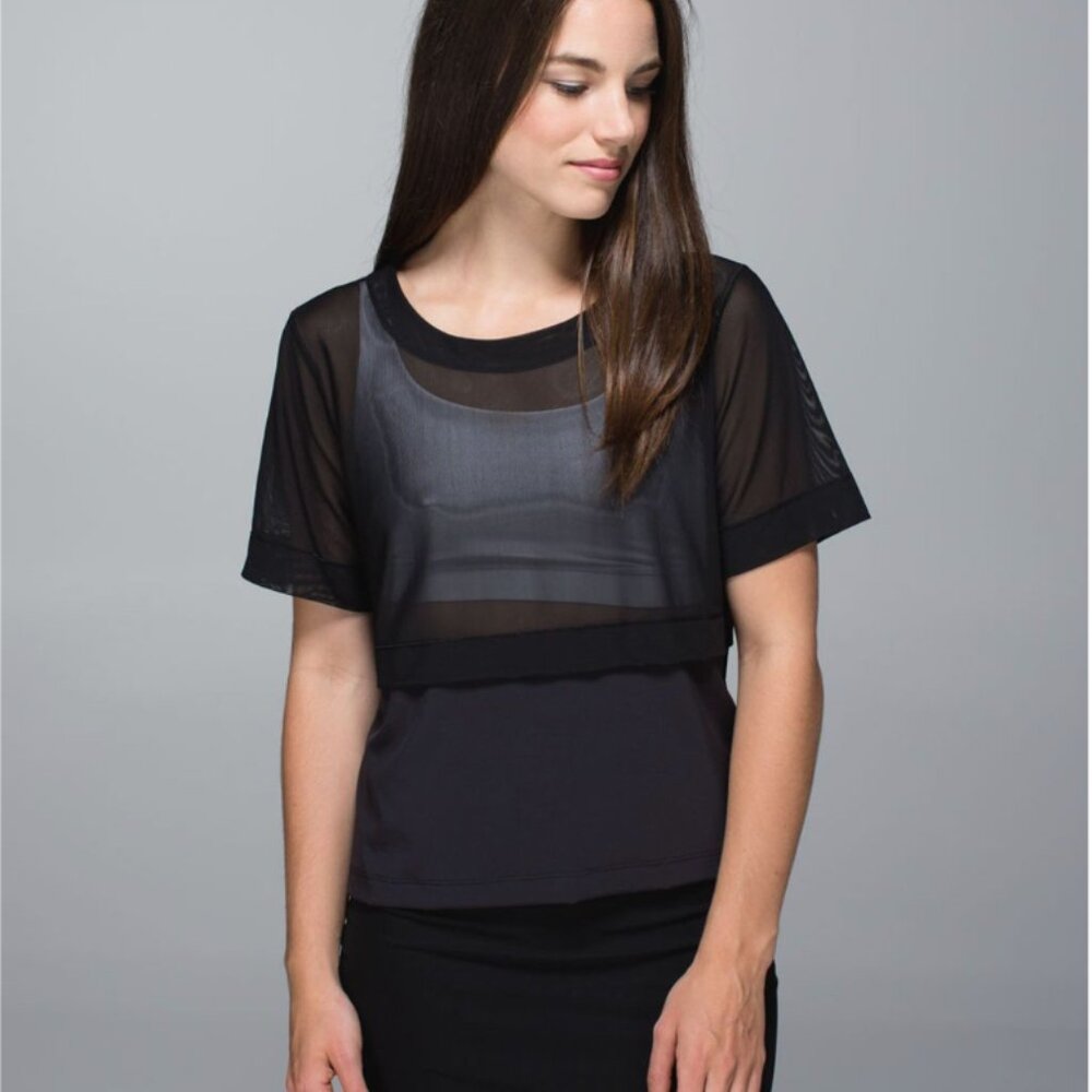 lululemon Meesh Tee Black Size 8